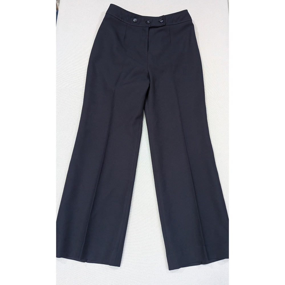 Styled by Unzarra Dress Pants Womens 14 Navy Blue Excellent Vintage Wide Leg USA